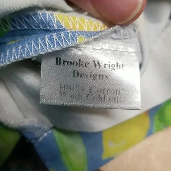 {Brooke Wright} Sleeveless Lemon Print Cotton Top Size XS - Picture 12 of 13